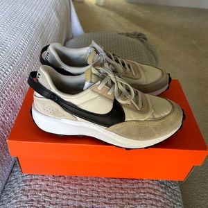 Nike Waffle Debut Cream and Black Athletic Shoes Size 8